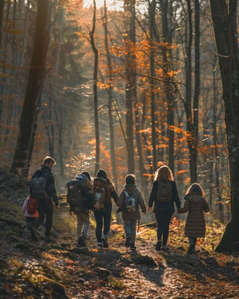 menschen im wald